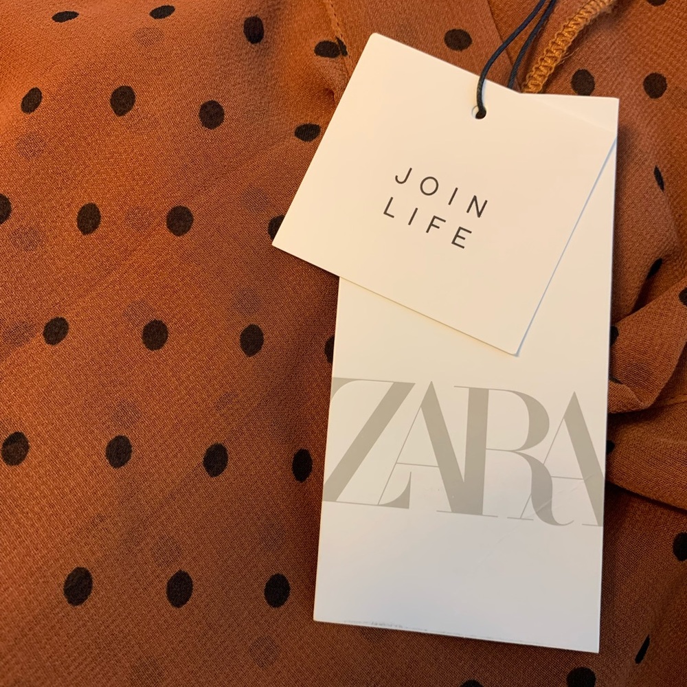 ZARA BNWT Polka Dot Dress with Ruffles - Picture 9 of 9